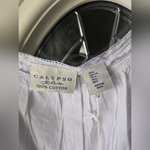 Calypso St. Barth White Puff Sleeve Sleep Short Set - Picture 3 of 7